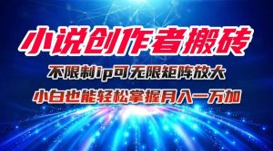 小说创作者搬砖玩法，不限制IP简单无脑可矩阵无限放大小白也能实现轻…-财仔梦想资源网