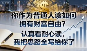 付费文章：你作为普通人该如何拥有财富自由？认真看耐心读，我把思路全写给你了-财仔梦想资源网
