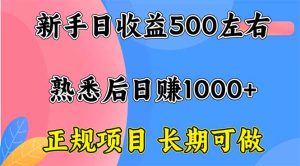 新手日收益500+正规项目长期可做-财仔梦想资源网