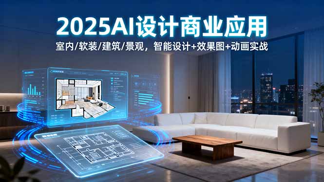 2025AI设计商业应用：室内/软装/建筑/景观，智能设计+效果图+动画实战-财仔梦想资源网