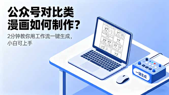 公众号对比类漫画如何制作？2分钟教你用工作流一键生成，小白可上手-财仔梦想资源网