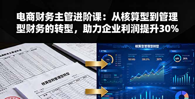 电商财务主管进阶课：从核算型到管理型财务的转型，助力企业利润提升30%-财仔梦想资源网