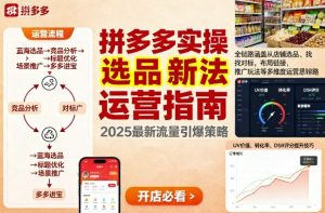 王校长9月12拼多多实操新玩法，全链路涵盖从店铺选品、找对标，布局链接，推广玩法等多维度运营思路-财仔梦想资源网
