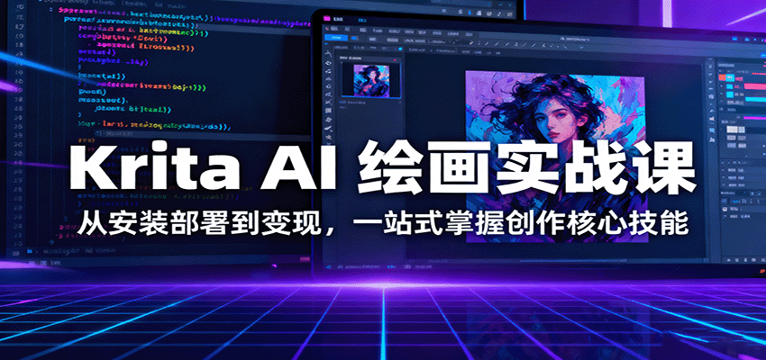 KritaAI绘画实战课：从安装部署到变现，一站式掌握创作核心技能-财仔梦想资源网