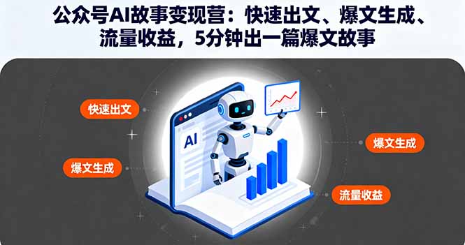 公众号AI故事变现营：快速出文、爆文生成、流量收益，5分钟出一篇爆文故事-财仔梦想资源网