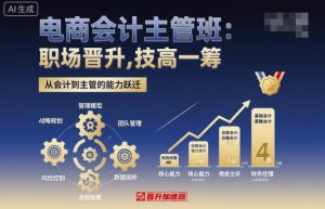 电商会计主管班，职场晋升，技高一筹-财仔梦想资源网