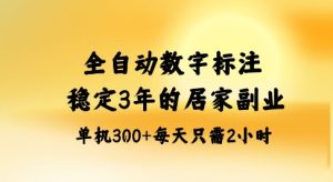 全自动数字标注，稳定3年的蓝海项目，居家也能矩阵开干的副业，单机日入3张+【揭秘】-财仔梦想资源网