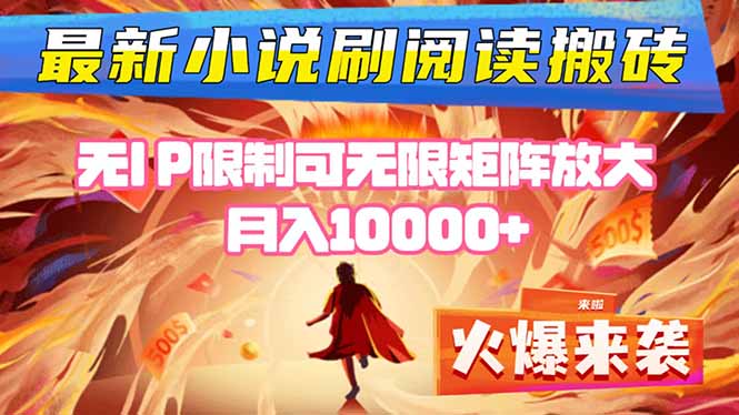 小说阅读搬砖单机每天收益200-400+无IP限制可无限矩阵放大—-财仔梦想资源网