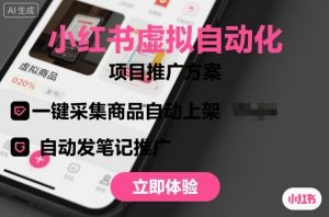 小红书虚拟自动化项目，一键采集商品自动上架，自动发笔记推广-财仔梦想资源网