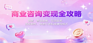 商业咨询变现全攻略：销售、营销思维，引流锁客，海报制作，快速打造私域赚钱模式-财仔梦想资源网