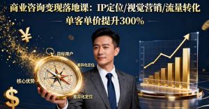 商业咨询变现落地课：IP定位/视觉营销/流量转化，单客单价提升300%-财仔梦想资源网