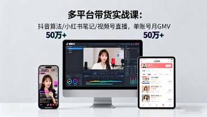 多平台带货实战课18.0：抖音算法/小红书笔记/视频号直播，单账号月GMV50w+-财仔梦想资源网