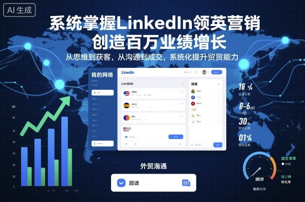 系统掌握LinkedIn领英营销，创造百万业绩增长，从思维到获客，从沟通到成交，系统化提升外贸能力-财仔梦想资源网