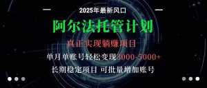 阿尔法托管计划单账号月入3000-5000，长期稳定项目，新手小白轻松上手-财仔梦想资源网