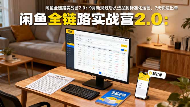 闲鱼全链路实战营2.0：9月新规过后从选品到标准化运营，7天快速出单-财仔梦想资源网