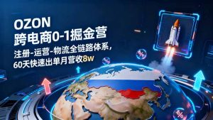 OZON跨境电商0-1掘金营：注册-运营-物流全链路体系，60天快速出单月营收8w-财仔梦想资源网