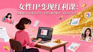 女性IP变现红利课：从赛道分析到商业闭环，手把手教IP孵化，年利润100万-财仔梦想资源网