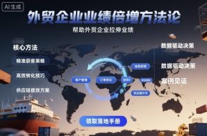 外贸企业业绩倍增方法论，帮助外贸企业拉伸业绩-财仔梦想资源网