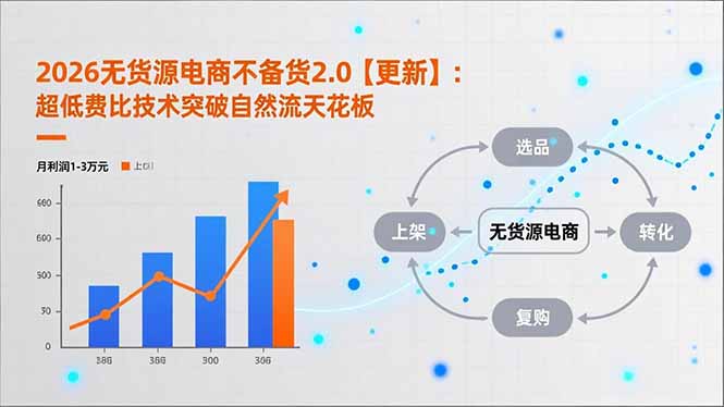 2026无货源电商不备货2.0【更新】：超低费比技术突破自然流天花板，单店月利润1-3万元-财仔梦想资源网