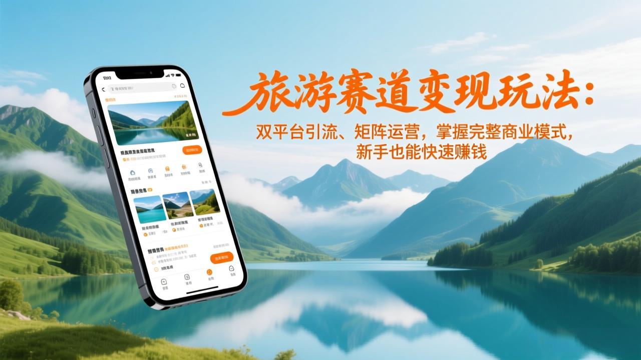 旅游赛道变现玩法：双平台引流、矩阵运营，掌握完整商业模式，新手也能快速赚钱-财仔梦想资源网
