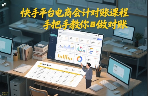 快手平台电商会计对账课程，手把手教你做对账-财仔梦想资源网
