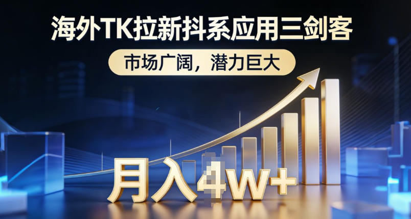海外TK拉新抖系应用三剑客，市场广阔，潜力巨大，月入1w+-财仔梦想资源网
