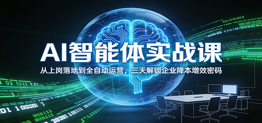 AI智能体实战课：从上岗落地到全自动运营，三天解锁企业降本增效密码-财仔梦想资源网