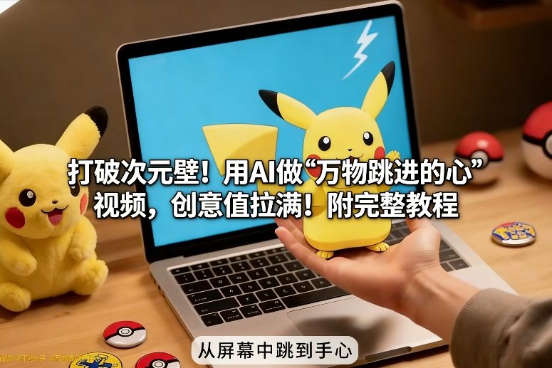 打破次元壁！用AI做【万物跳进手心】视频，创意值拉满！附完整教程-财仔梦想资源网