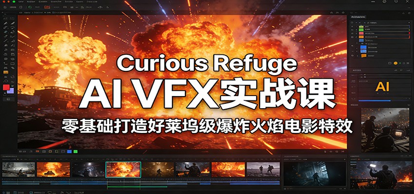 Curious Refuge AI VFX实战课，零基础打造好莱坞级爆炸火焰电影特效-财仔梦想资源网