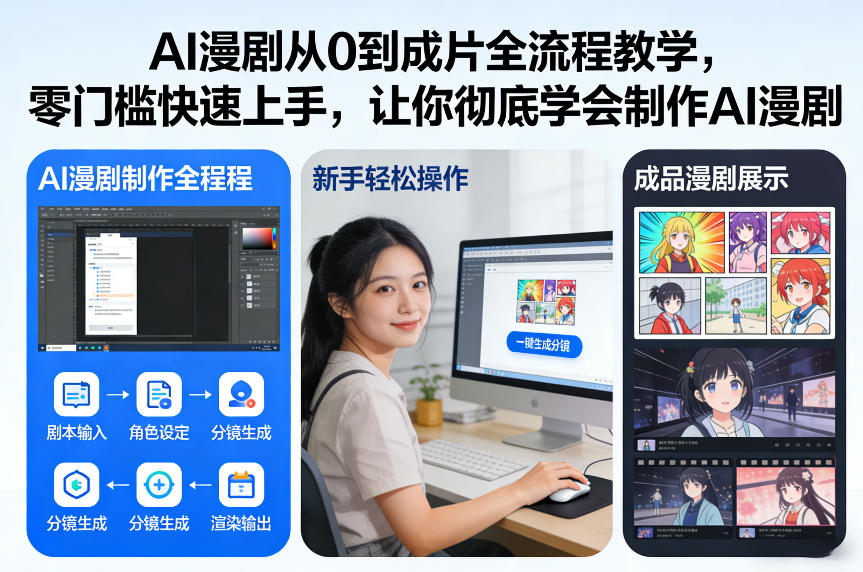 AI漫剧从0到成片全流程教学，零门槛快速上手，让你彻底学会制作AI漫剧【保姆级教程】-财仔梦想资源网