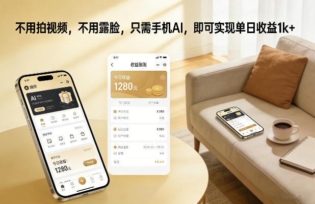 不用拍视频，不用露脸，只需手机AI，即可实现单日收益1k+【揭秘】-财仔梦想资源网