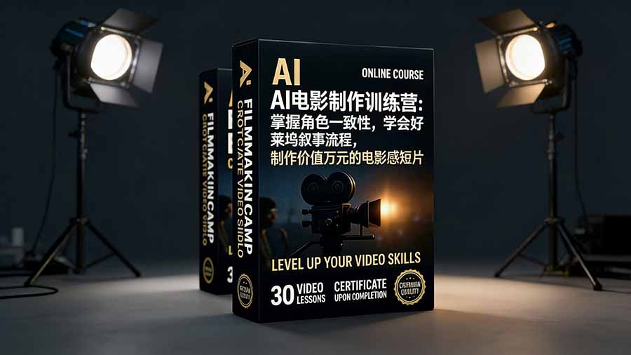 AI电影制作训练营：掌握角色一致性，学会好莱坞叙事流程，制作价值万元的电影感短片-财仔梦想资源网