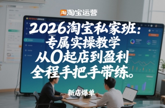 2026淘宝私家班：专属实操教学，从0起店到盈利，全程手把手带练-财仔梦想资源网