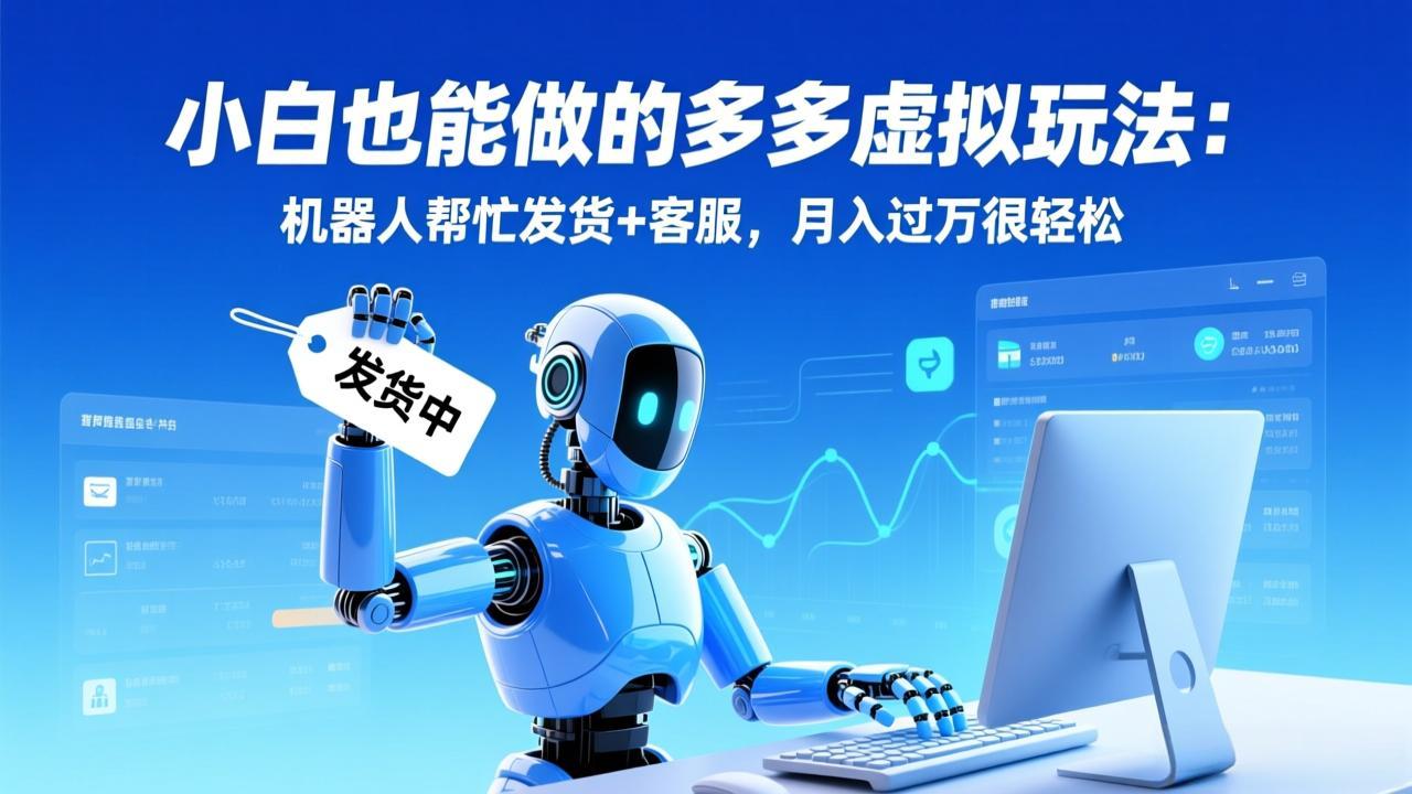 小白也能做的多多虚拟玩法：机器人帮忙发货+客服，月入过万很轻松-财仔梦想资源网