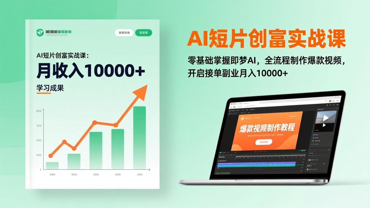 AI短片创富实战课：零基础掌握即梦AI，全流程制作爆款视频，开启接单副业月入10000+(更新-财仔梦想资源网