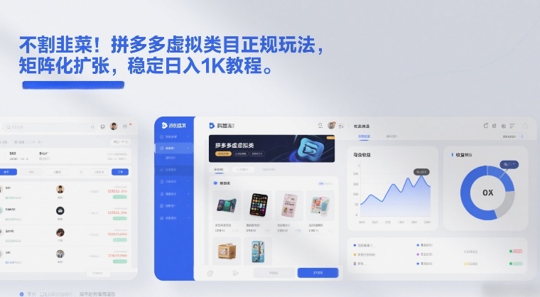 不割韭菜！拼多多虚拟类目正规玩法，矩阵化扩张，稳定日入1K教程【揭秘】-财仔梦想资源网