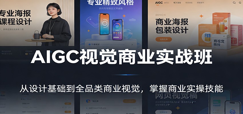 AIGC视觉商业实战班：从设计基础到全品类商业视觉，掌握商业实操技能-财仔梦想资源网