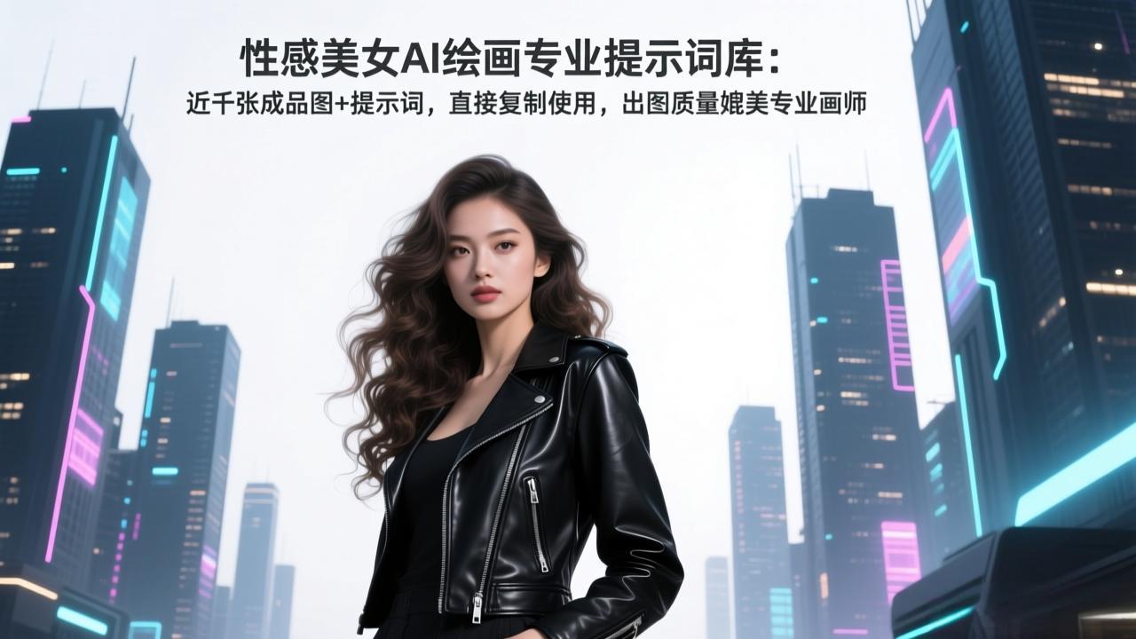 性感美女AI绘画专业提示词库：近千张成品图+提示词，直接复制使用，出图质量媲美专业画师-财仔梦想资源网