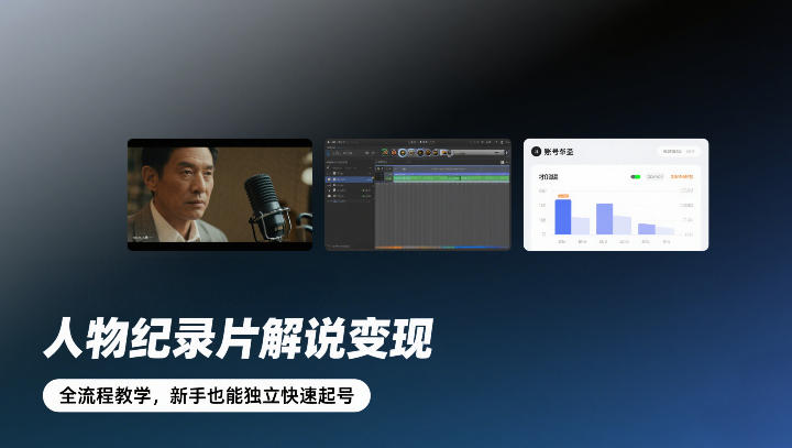 人物纪录片解说变现，全流程教学，新手也能独立快速起号-财仔梦想资源网