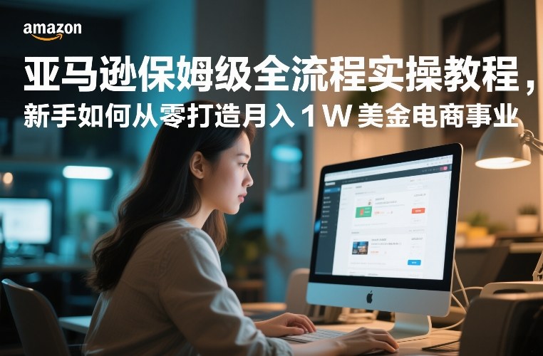亚马逊保姆级全流程实操教程，新手如何从零打造月入1W美金电商事业-财仔梦想资源网