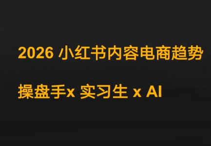 迪安·2026小红书内容电商趋势操盘手x实习生xAI-财仔梦想资源网
