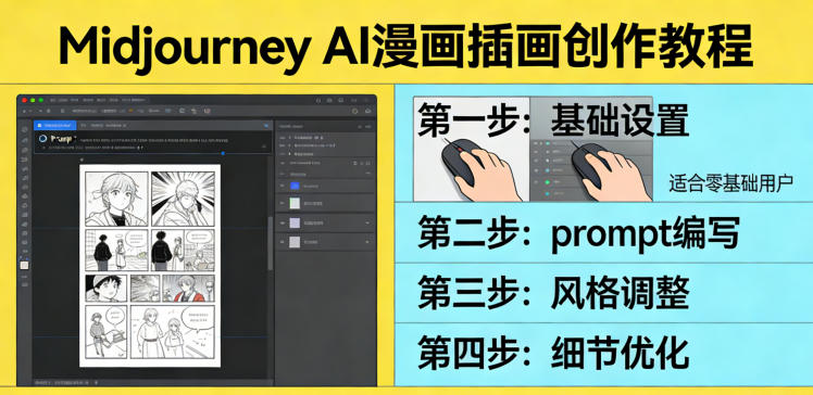 利用Midjourney AI人工智能轻松创作漫画插画教程，零基础创作完整漫画插画-财仔梦想资源网
