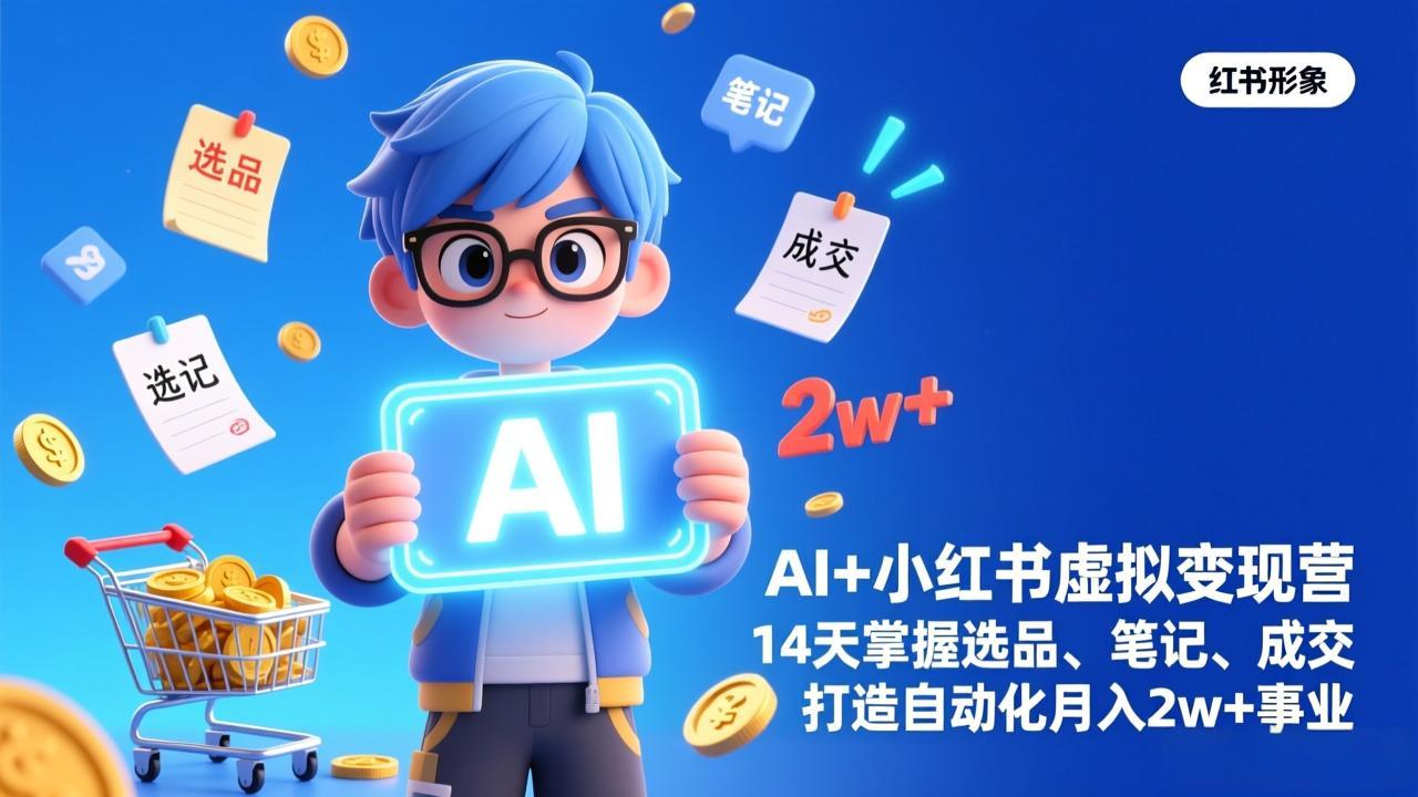 AI+小红书虚拟变现营(完结-财仔梦想资源网