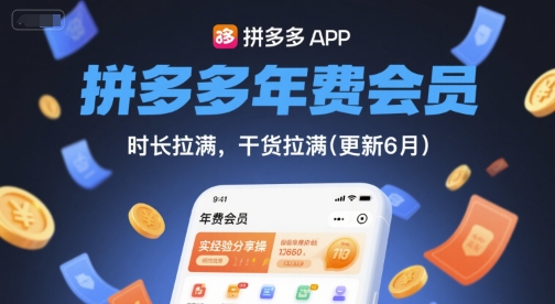 拼多多年费会员，实经验分享操，时长拉满，干货拉满(更新26年2月)-财仔梦想资源网