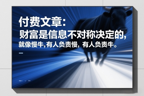 付费文章：财富是信息不对称决定的，就像慢牛，有人负责慢，有人负责牛-财仔梦想资源网