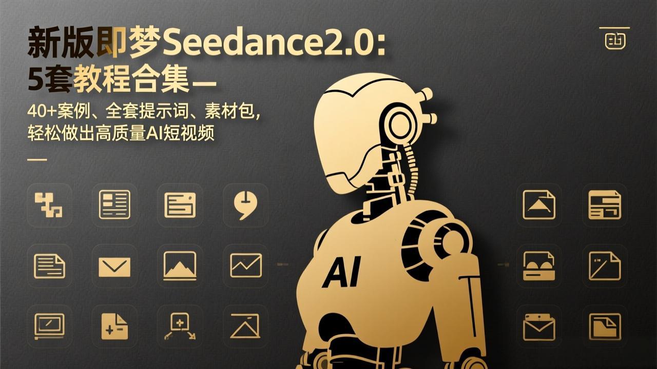 新版即梦Seedance2.0：5套教程合集，40+案例、全套提示词、素材包，轻松做出高质量AI短视频-财仔梦想资源网