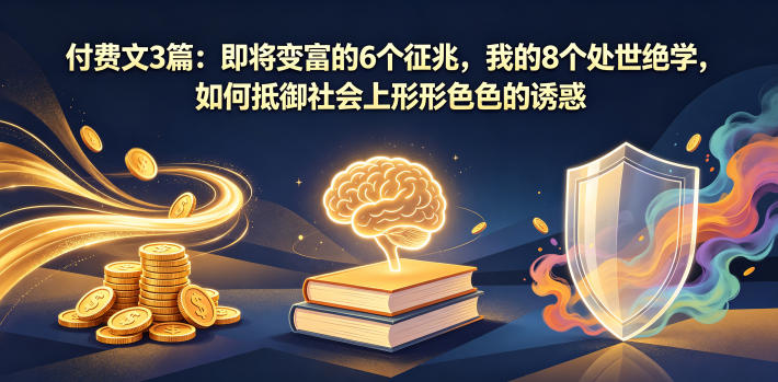 付费文3篇：即将变富的6个征兆，我的8个处世绝学，如何抵御社会上形形色色的诱惑-财仔梦想资源网