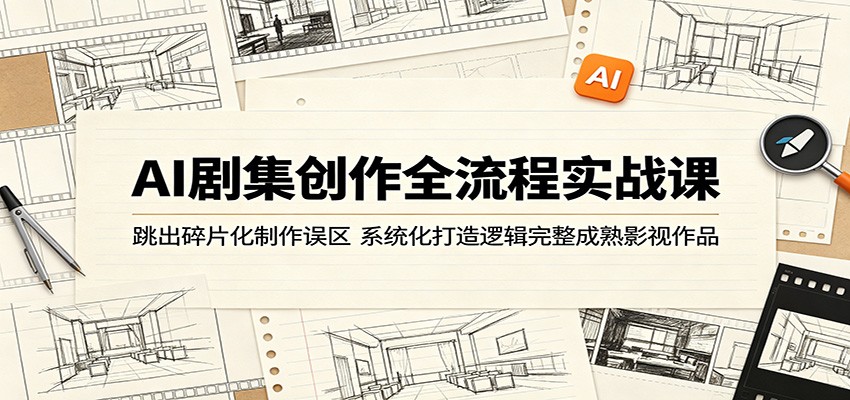 AI剧集创作全流程实战课：跳出碎片化制作误区，系统化打造逻辑完整成熟影视作品-财仔梦想资源网