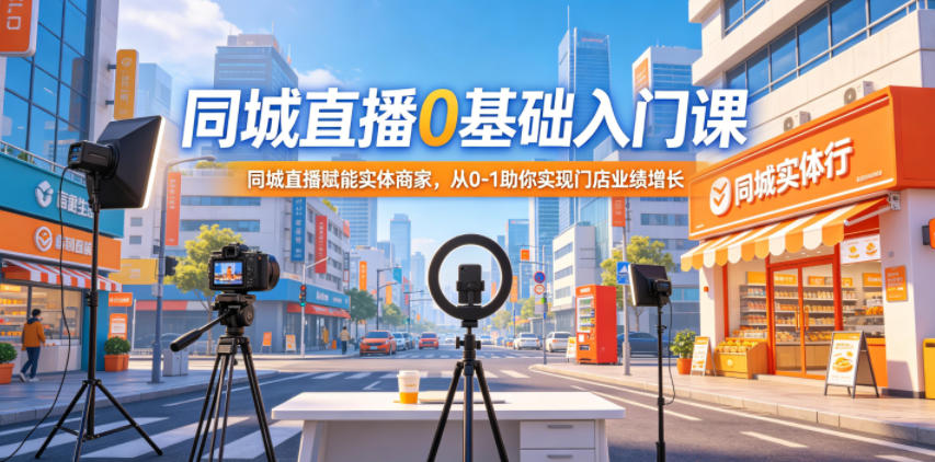同城直播0基础入门课,同城直播赋能实体商家,从0-1助你实现门店业绩增长-财仔梦想资源网